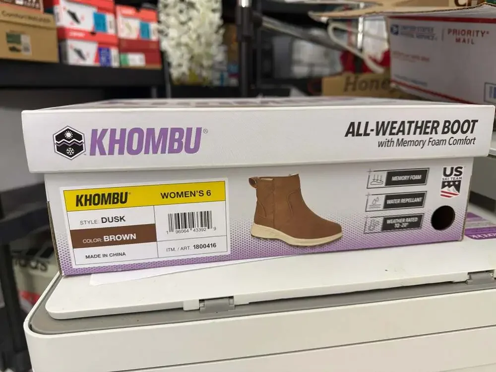 Khombu Women's Dusk All-Weather Insulated Winter Boots Brown Size 6 Brown